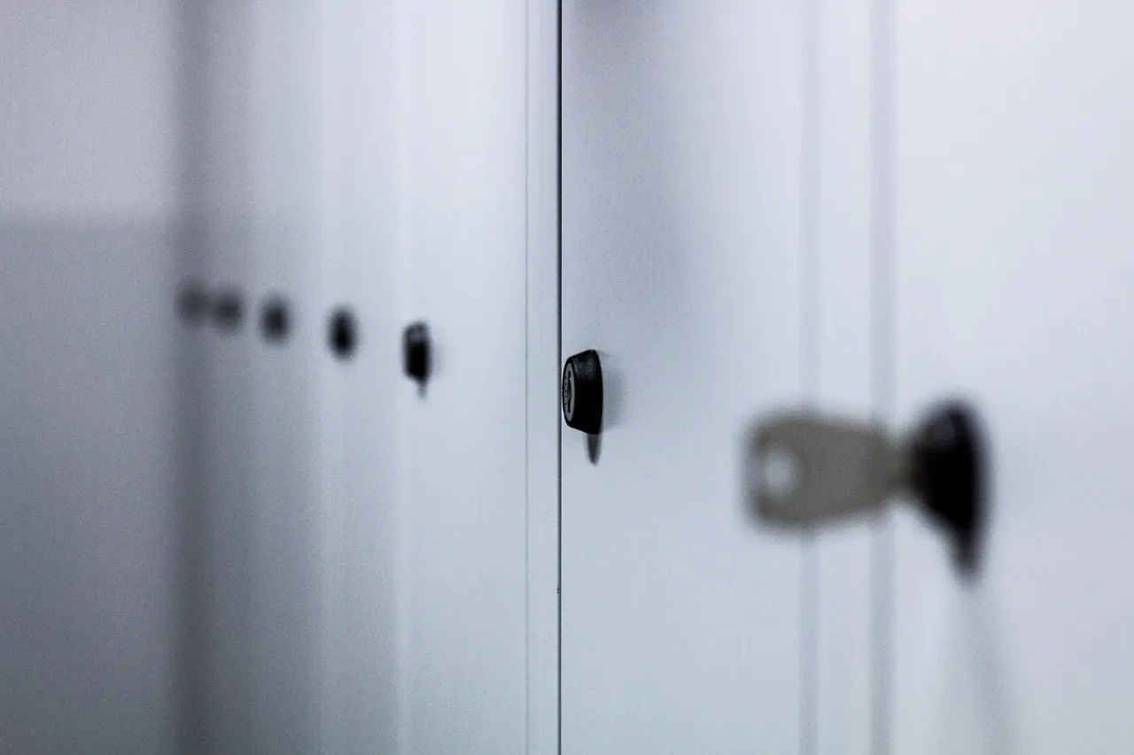 lockers, cabinets, storage, lock, metal, door, locker room, security, row, blue room, blue security, blue door, blue metal, lockers, lockers, locker room, locker room, locker room, locker room, locker room. Self-Storage Staff Training: Walk and Unit Turn Checklist