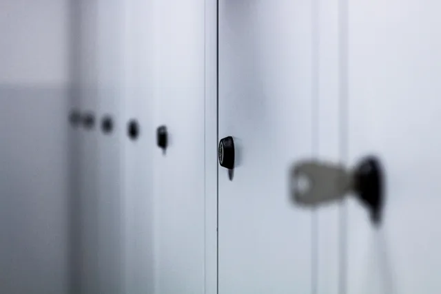 lockers, cabinets, storage, lock, metal, door, locker room, security, row, blue room, blue security, blue door, blue metal, lockers, lockers, locker room, locker room, locker room, locker room, locker room. Self-Storage Staff Training: Walk and Unit Turn Checklist