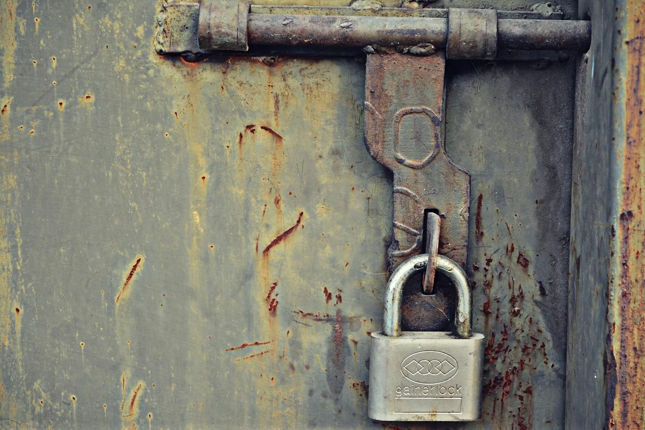 lock, door, old, rust, bolt, gray door. Self-storage expansion: Readiness and work sequence